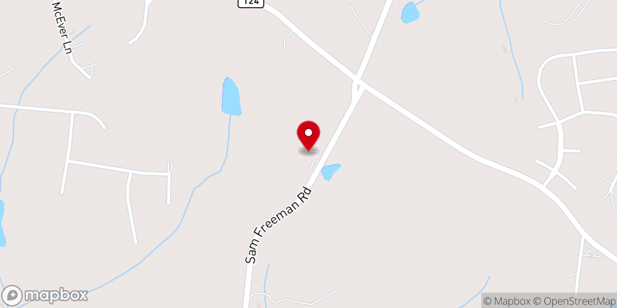 Map showing location of Hoschton Baptist Church
