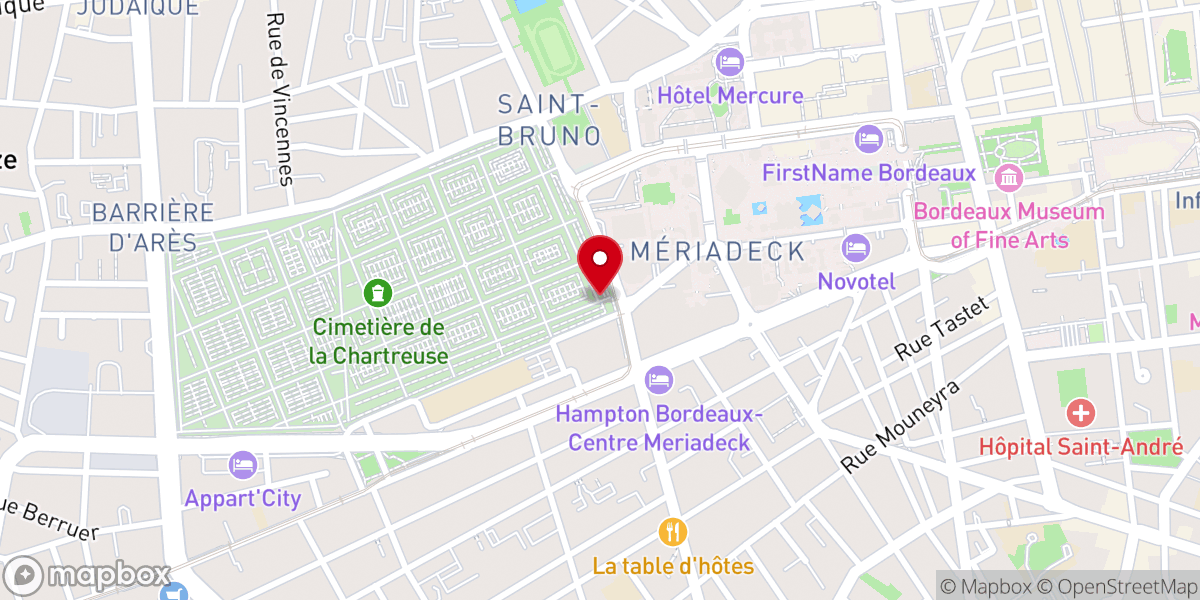 Map showing location of Emplacement de la tombe