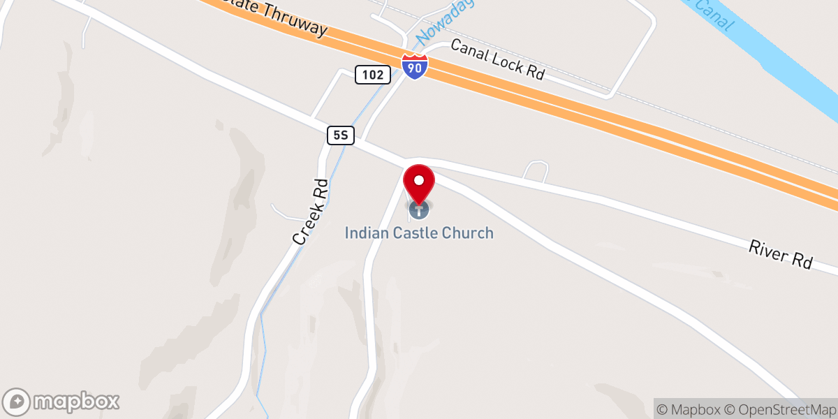 Map showing location of Indian Castle Church