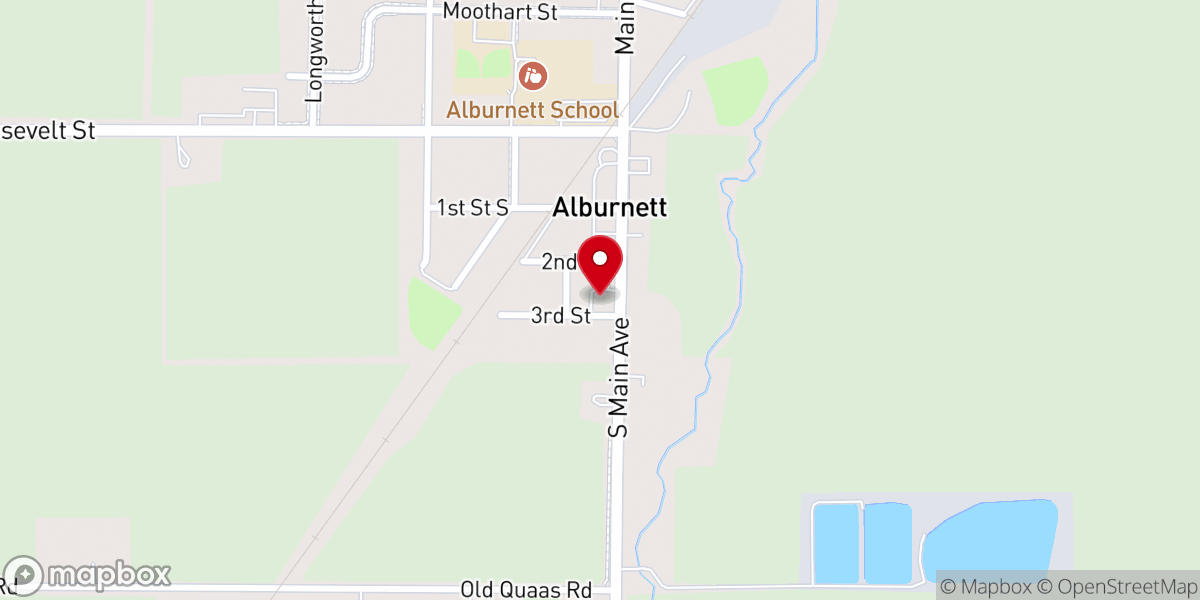 Map showing location of Alburnett United Methodist Church