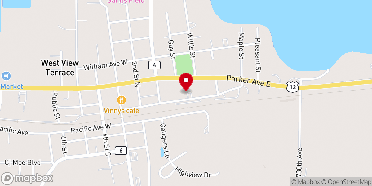 Map showing location of Gethsemene Lutheran Church