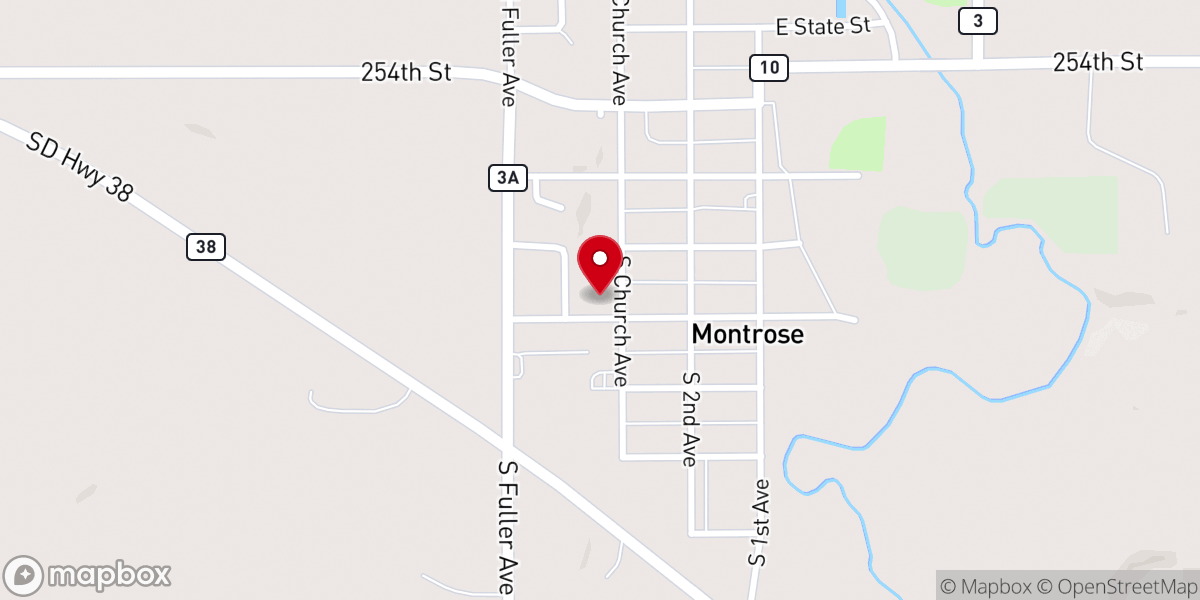 Map showing location of St. Patrick's Catholic Church