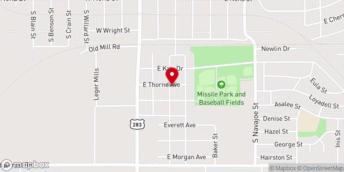 Map showing location of Church of God of Prophecy