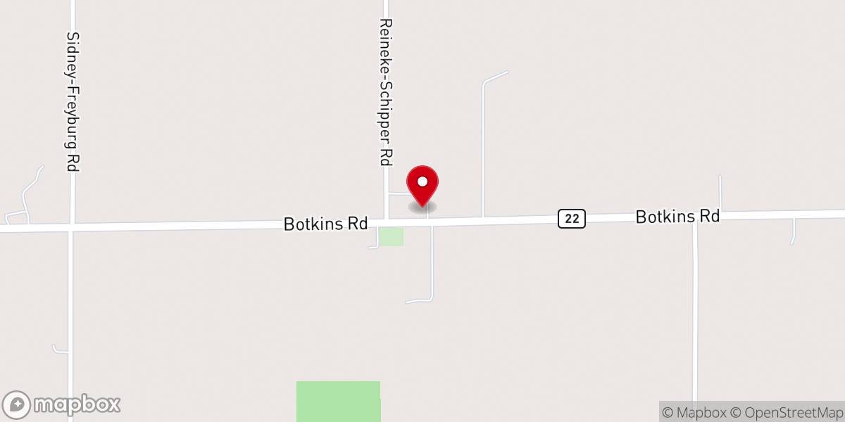 Map showing location of St. Lawrence Catholic Church