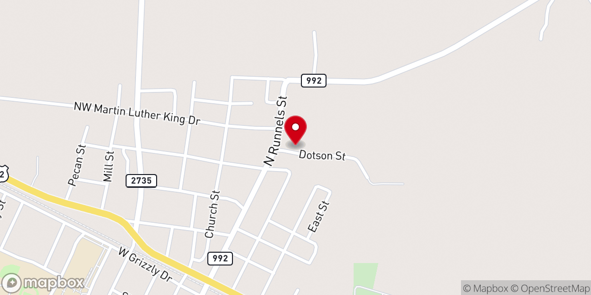 Map showing location of Dotson St Church of Christ