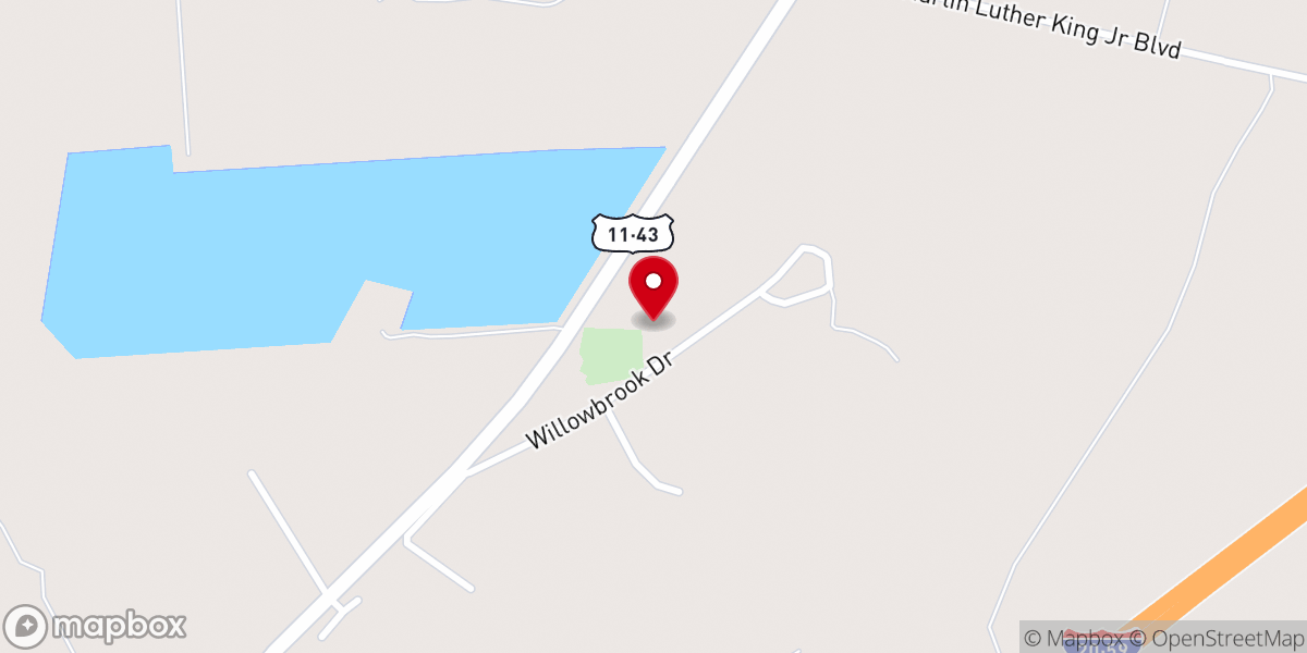 Map showing location of Liberty Baptist Church