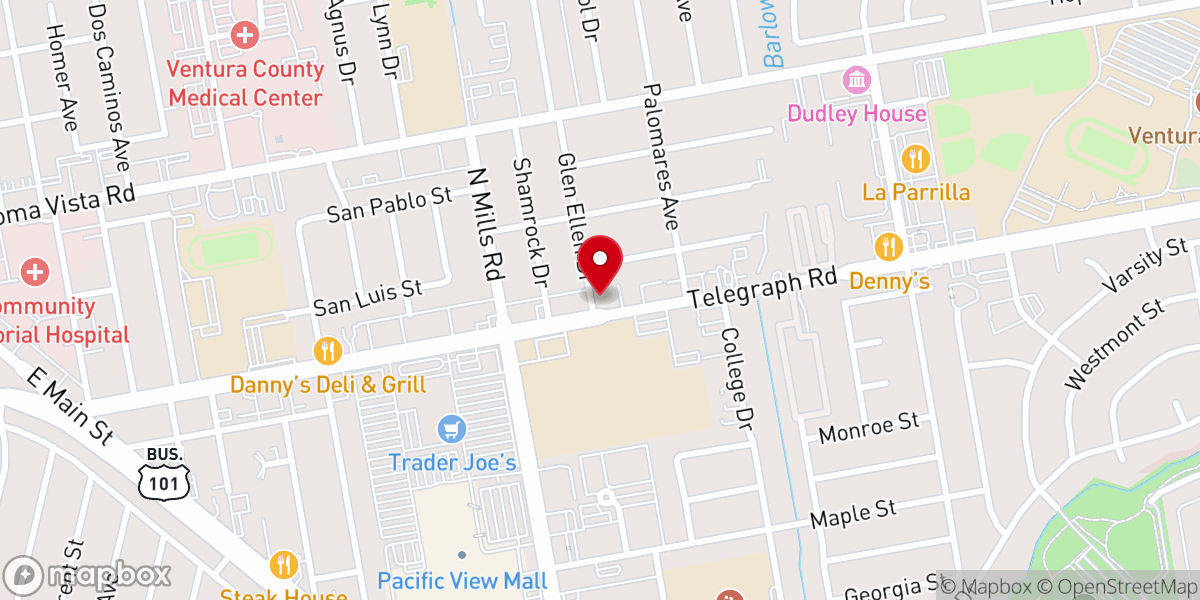 Map showing location of Coast Church Ventura