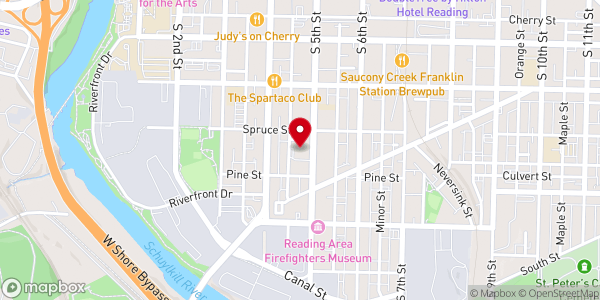 Map showing location of St. Peter the Apostle Church