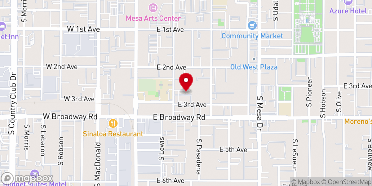 Map showing location of East Valley Church of God