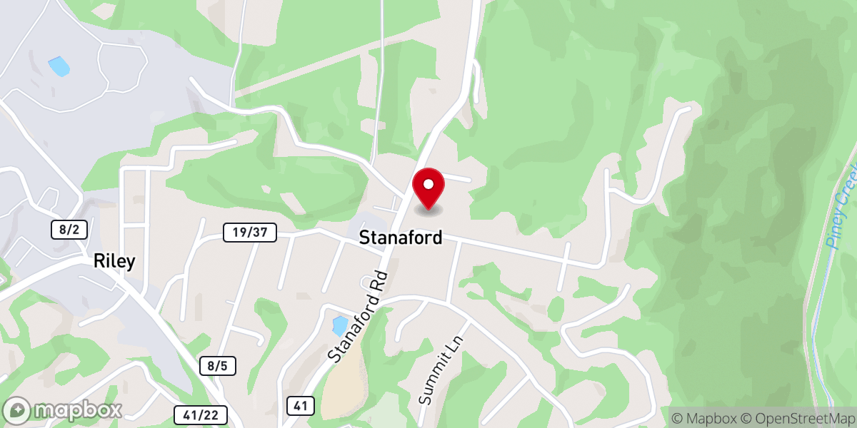 Map showing location of Stanaford Missionary Baptist Church