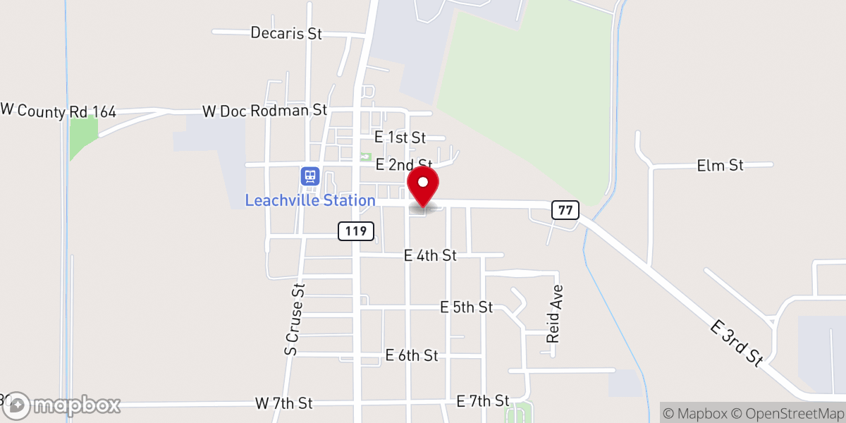 Map showing location of Leachville United Methodist Church