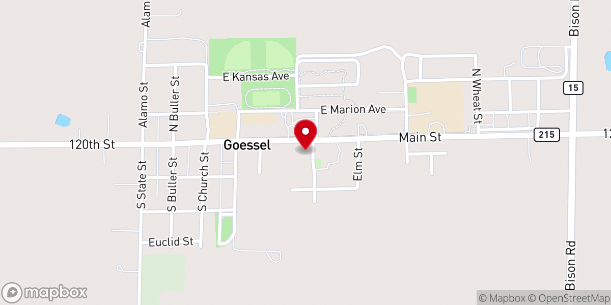 Map showing location of City of Goessel