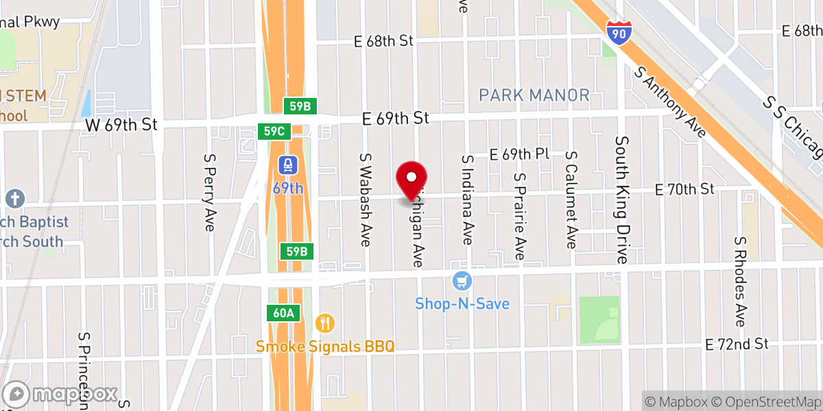 Map showing location of Chicago Shiloh Seventh-day Adventist Church