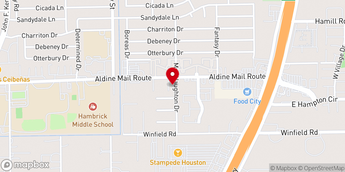 Map showing location of Iglesia Adventista del Septimo Dia - Houston Norte