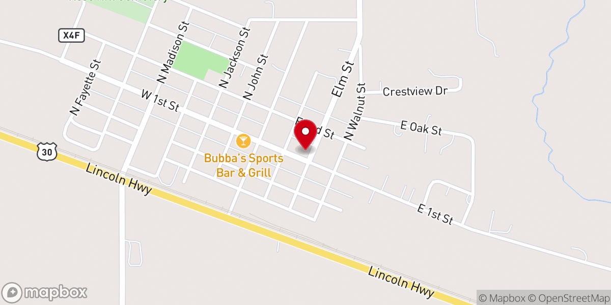 Map showing location of Presbyterian Church