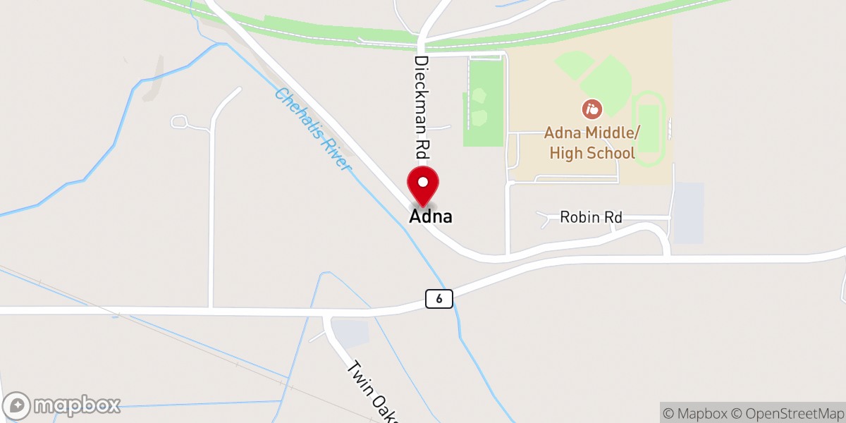 Map showing location of Adna