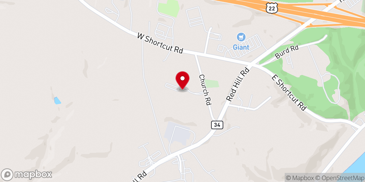 Map showing location of Highland Presbyterian Church