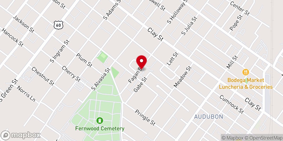 Map showing location of New Jerusalem Baptist Church