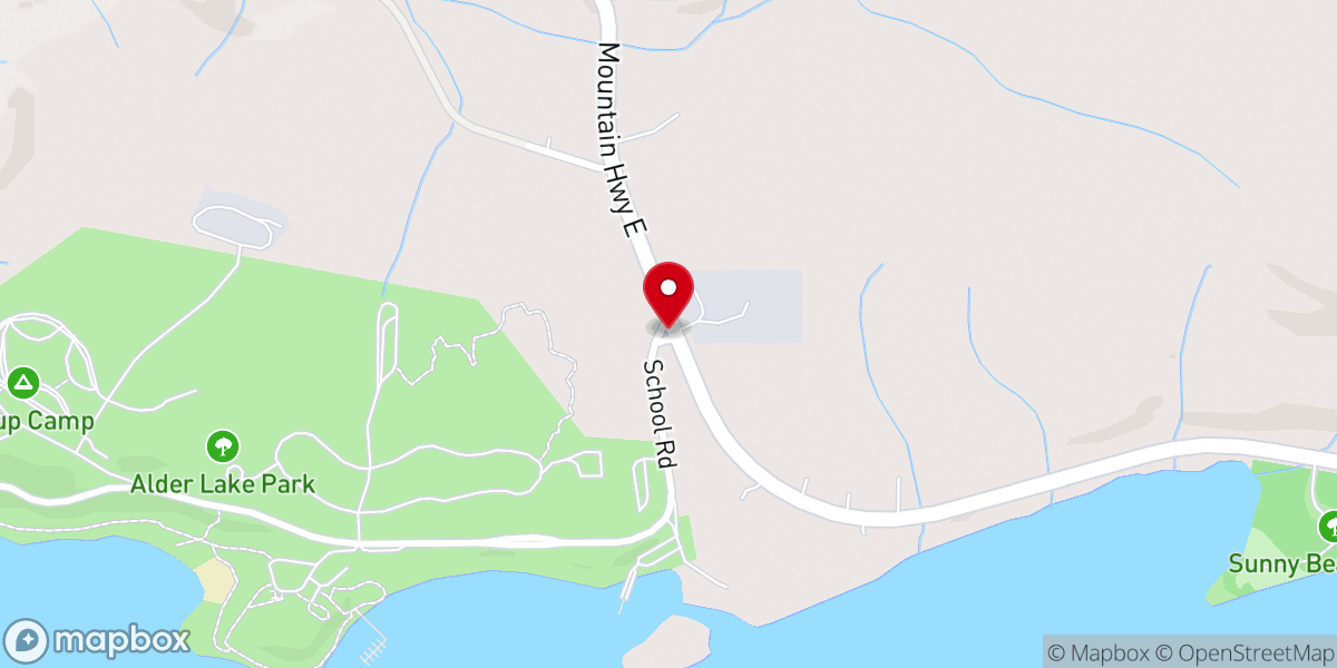 Map showing location of Alder Presbyterian Church