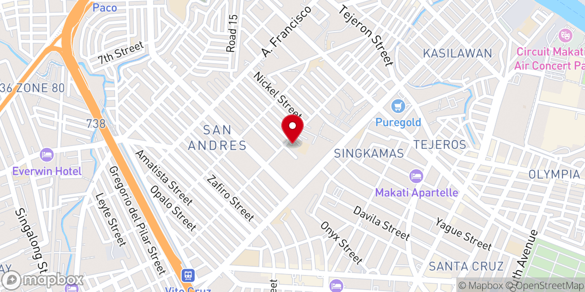 Map showing location of Sagrada Familia Parish