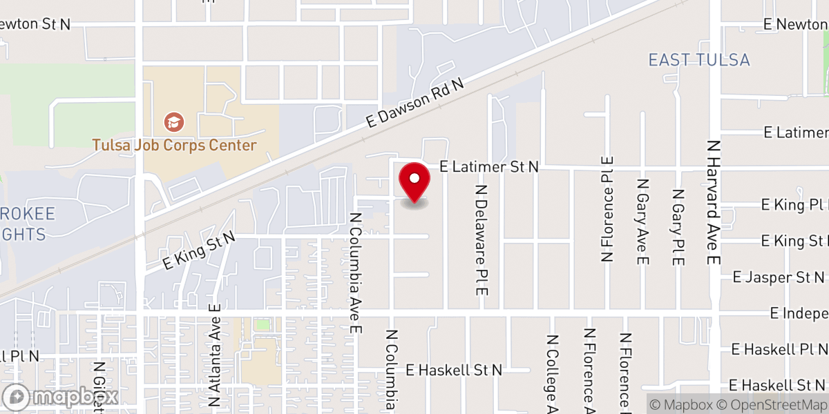 Map showing location of welcome to triumphant bible church-tbc tulsa