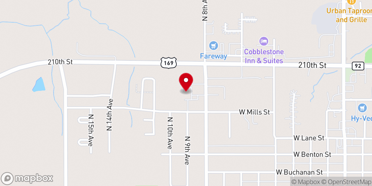 Map showing location of St. Joseph Catholic Church