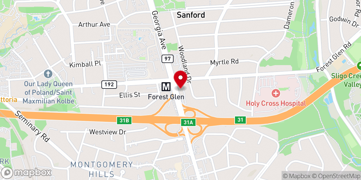 Map showing location of Montgomery Hills Baptist Church