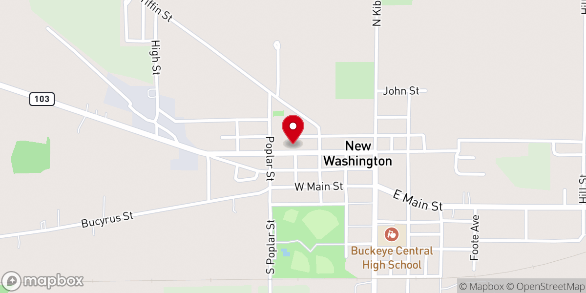 Map showing location of St Bernard Catholic Church