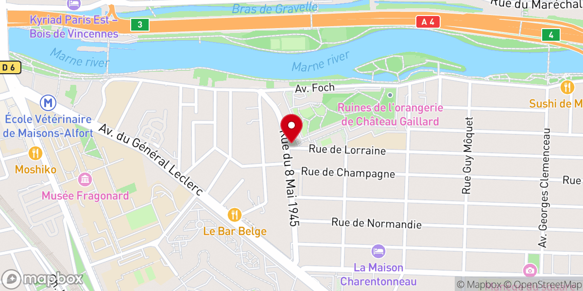 Map showing location of Eglise Saint Gabriel et Centre Paroissial