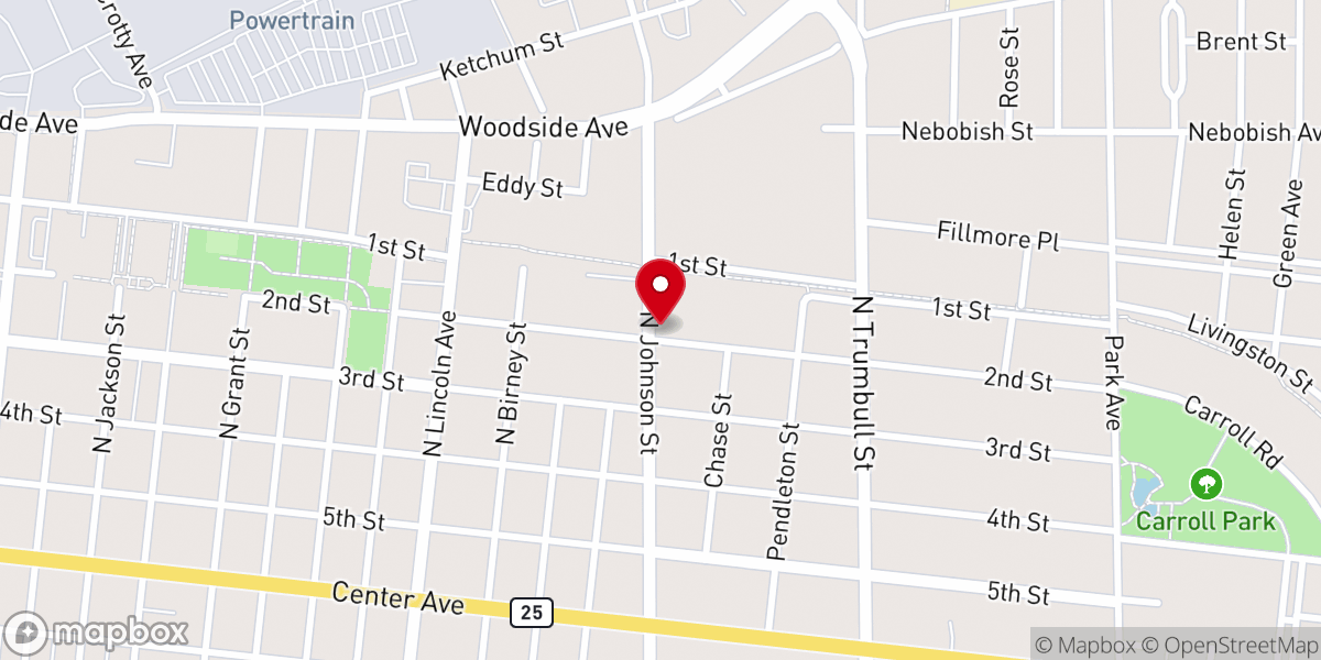 Map showing location of Gethsamene Missionary Baptist Church