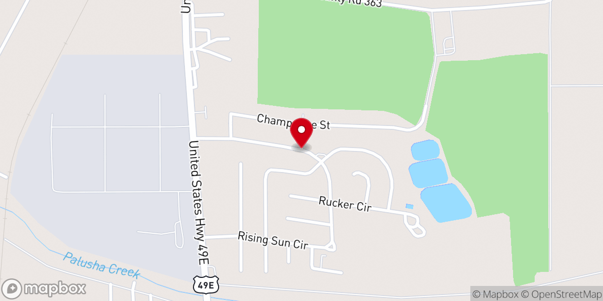 Map showing location of Travelers Rest Baptist Church
