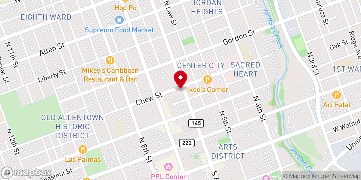 Map showing location of Union Baptist Church Parking Lot