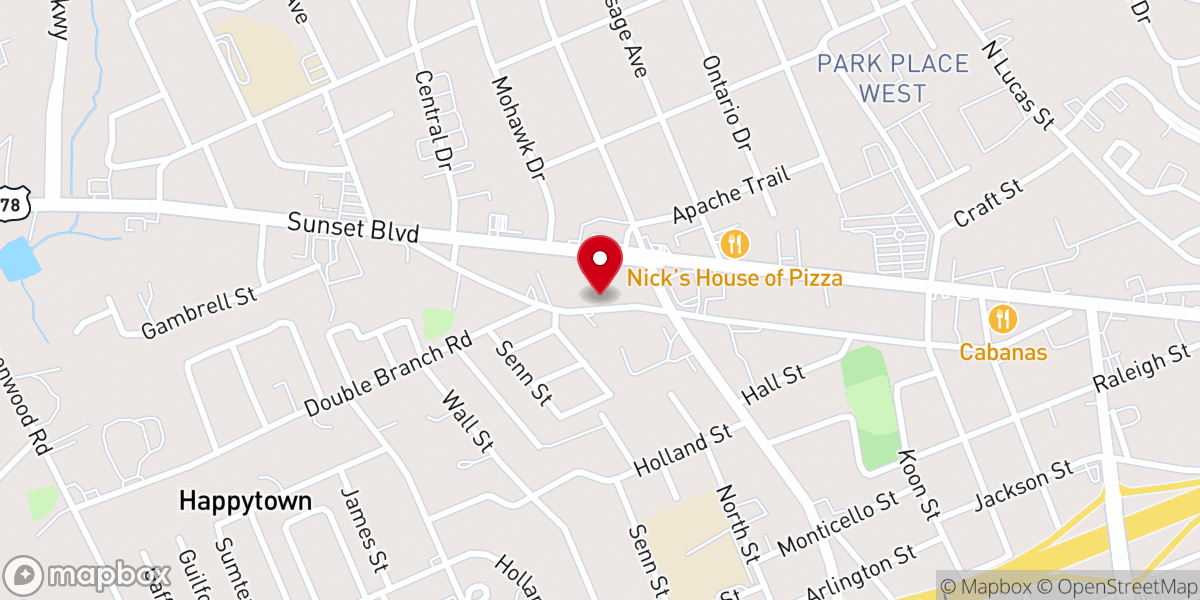 Map showing location of Northside Baptist Church - Mission Columbia - Food Distribution Center