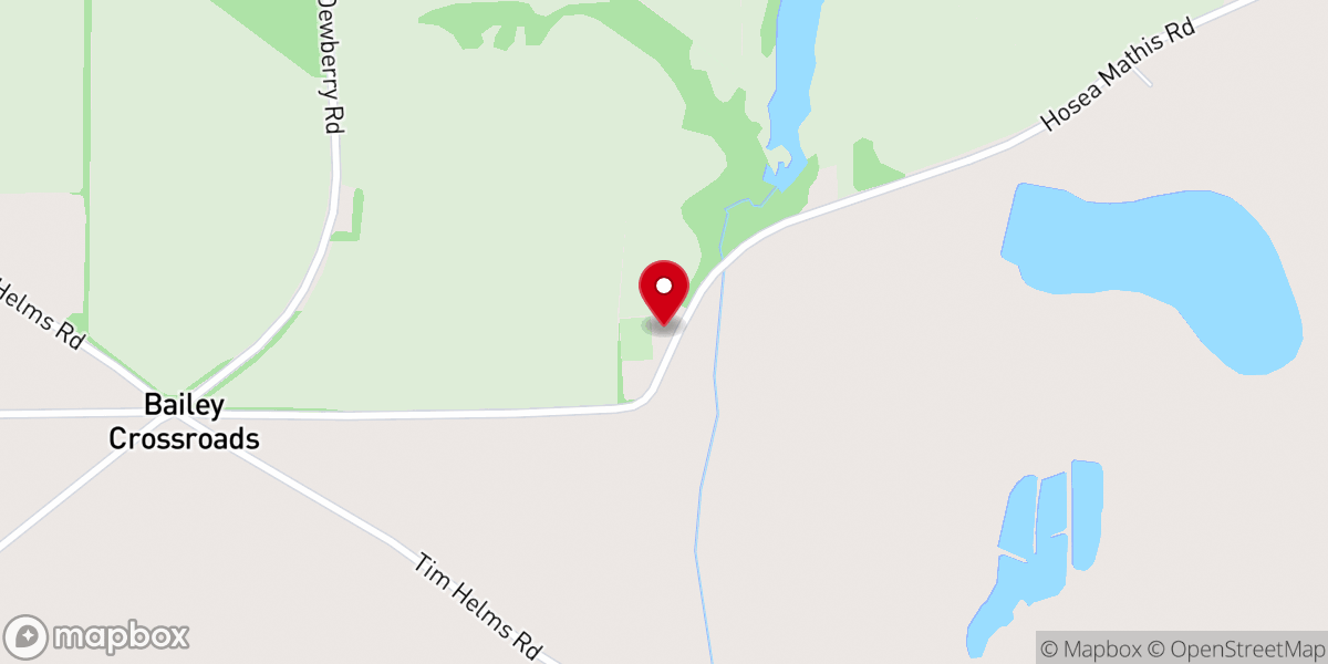 Map showing location of Panther Creek Baptist Church