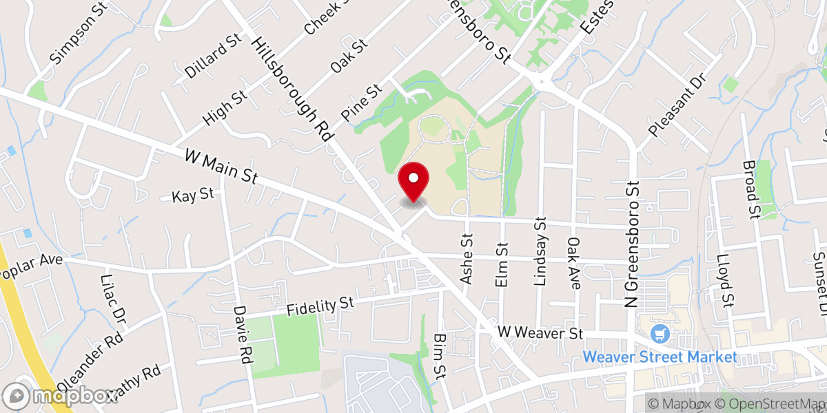 Map showing location of Carrboro United Methodist Church & Childcare