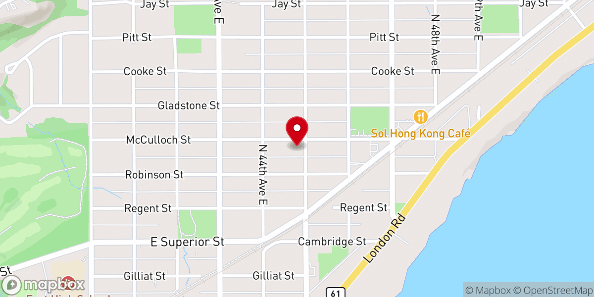 Map showing location of Lakeside Presbyterian Church