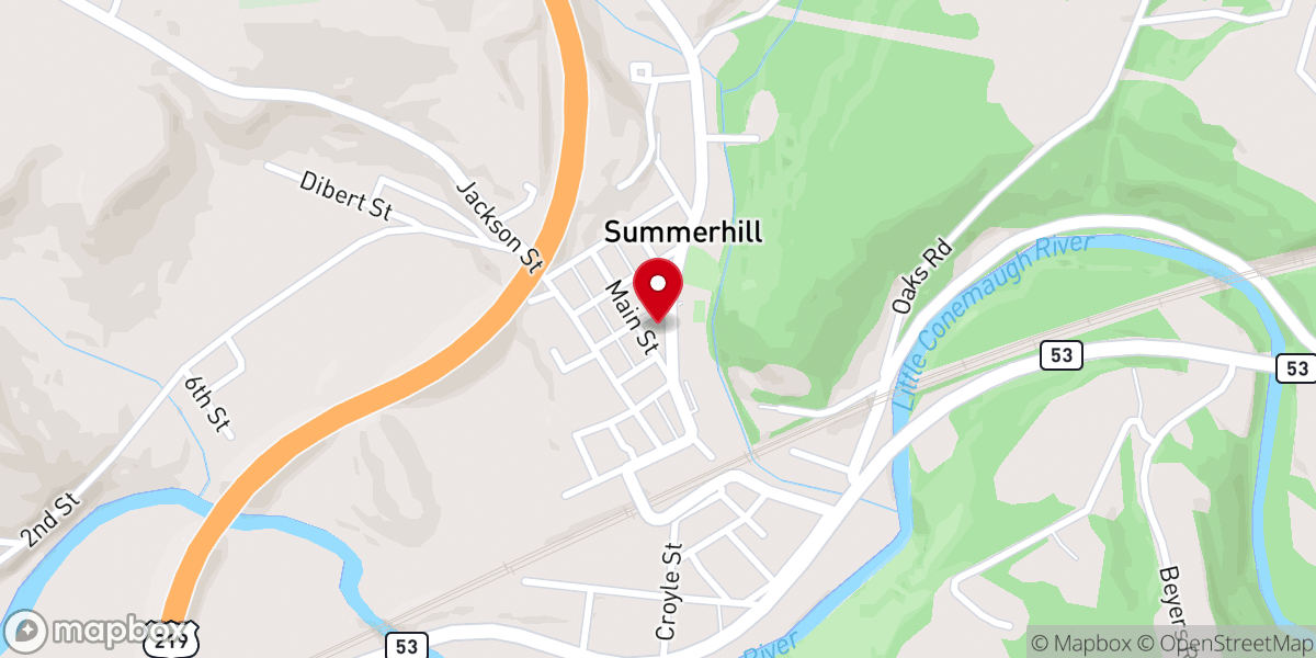 Map showing location of St John Roman Catholic Church
