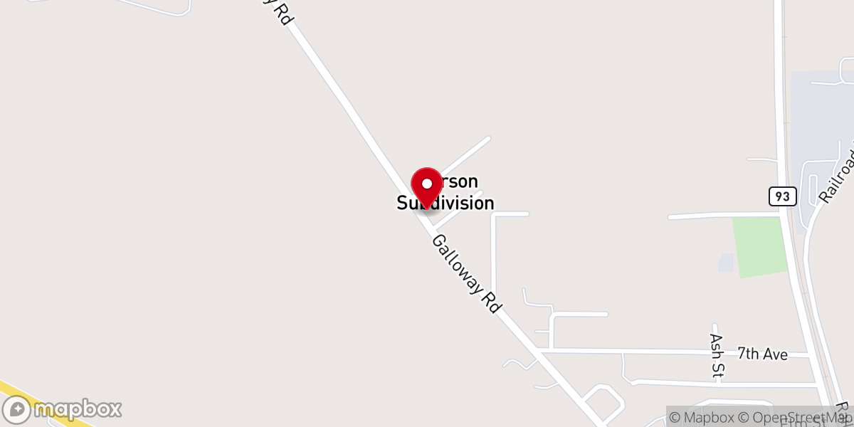 Map showing location of New Jerusalem Holiness Church
