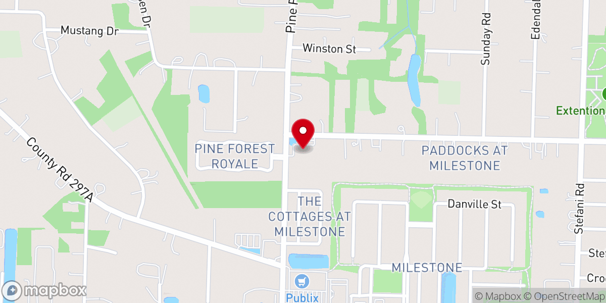 Map showing location of Milestone Baptist Church