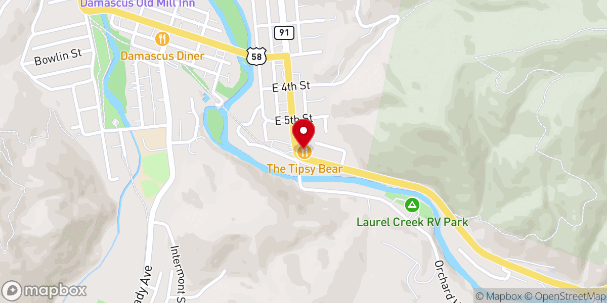 Map showing location of Tipsy bear