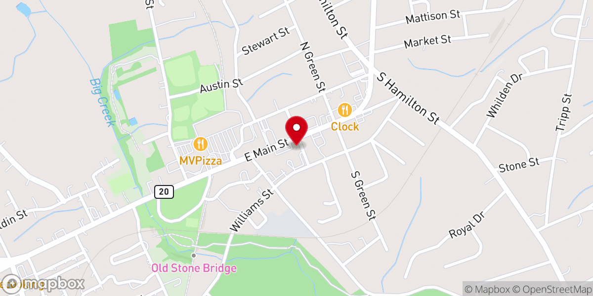 Map showing location of Williamston First Baptist Church
