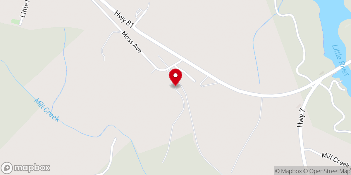 Map showing location of Springfield Church