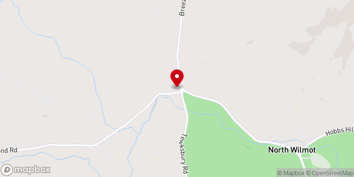 Map showing location of North Wilmot Union Meeting House