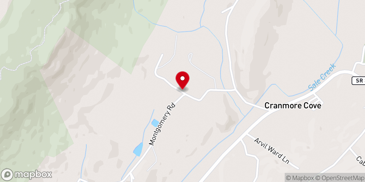 Map showing location of Cove Chapel