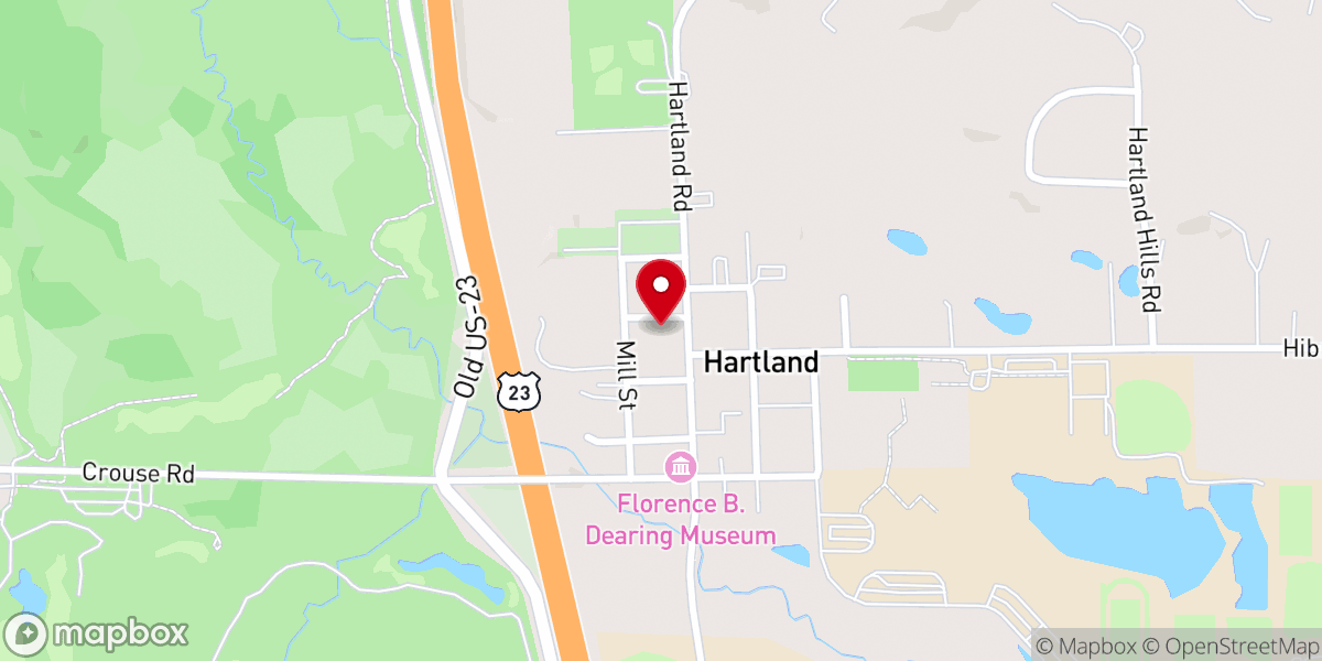 Map showing location of Hartland Community Chapel