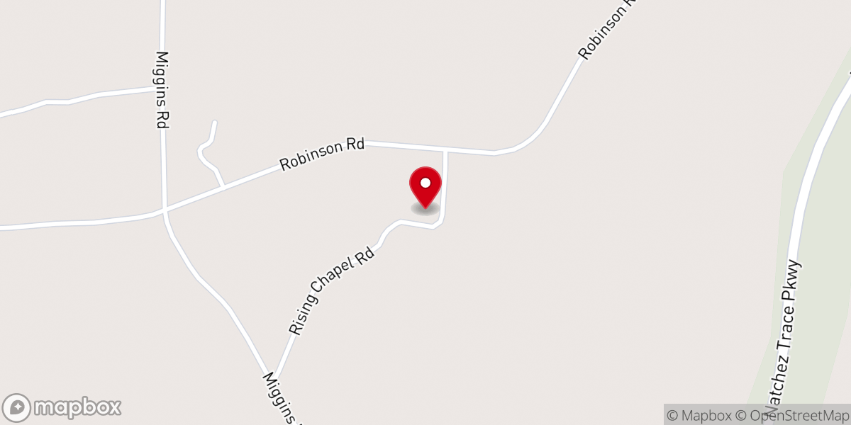 Map showing location of Rising Star Chapel