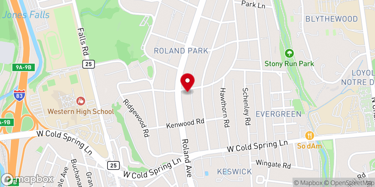 Map showing location of North Baltimore Menonnite Church
