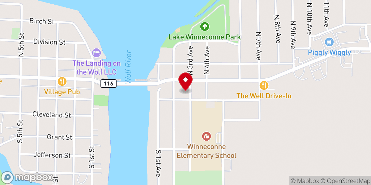 Map showing location of Bible Baptist Church