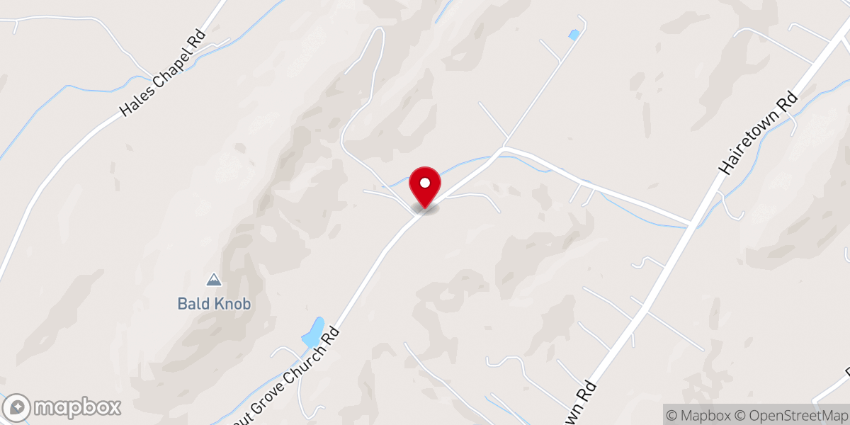 Map showing location of Chestnut Grove Church
