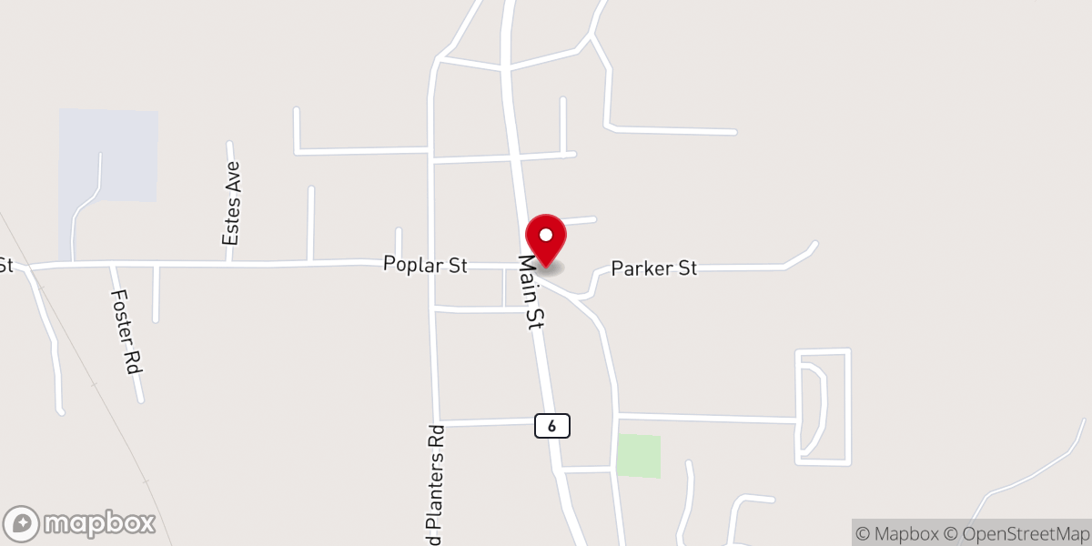 Map showing location of Plantersville